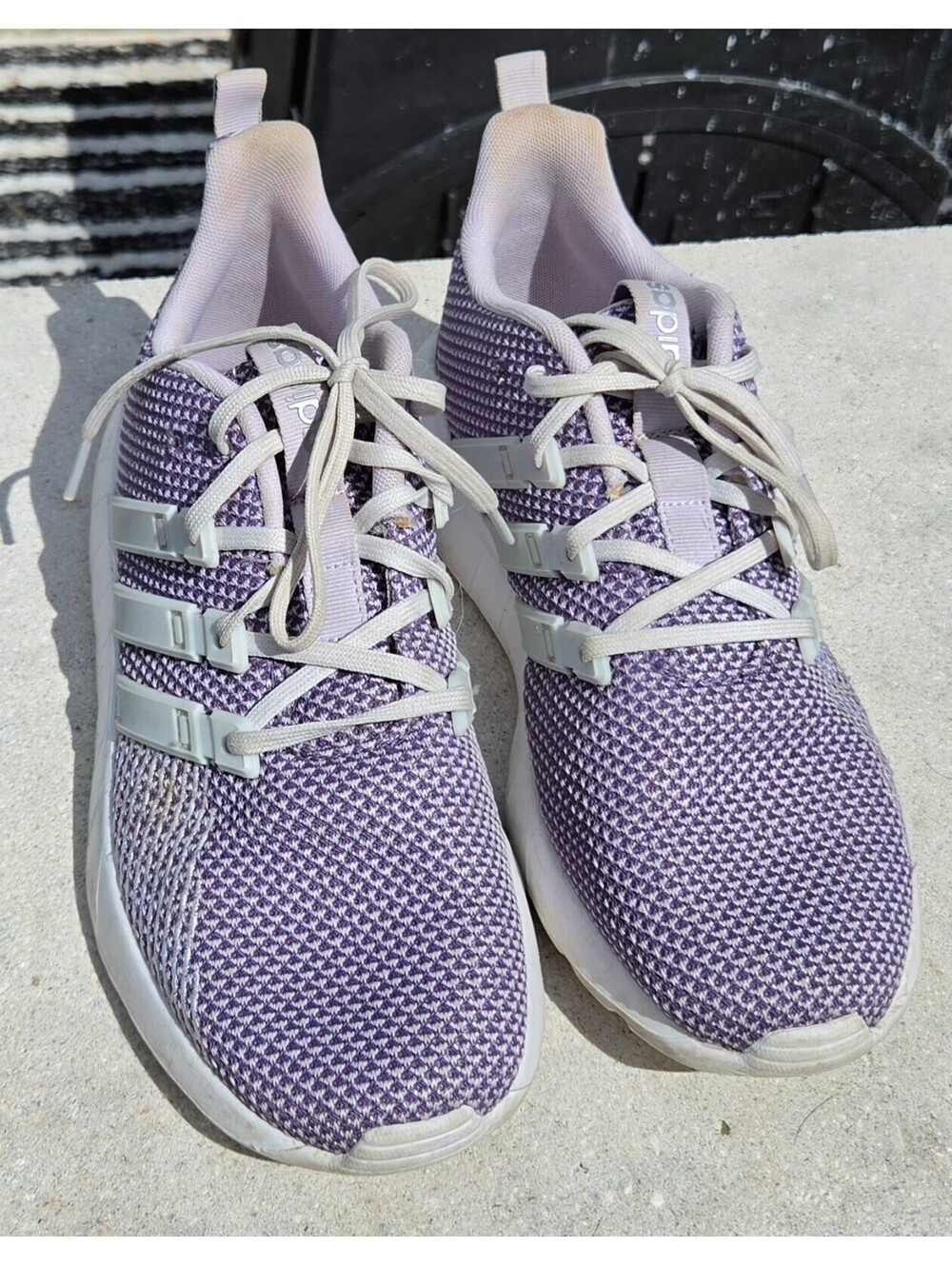 Adidas Purple Mesh Athletic Sneakers with White Accents 6